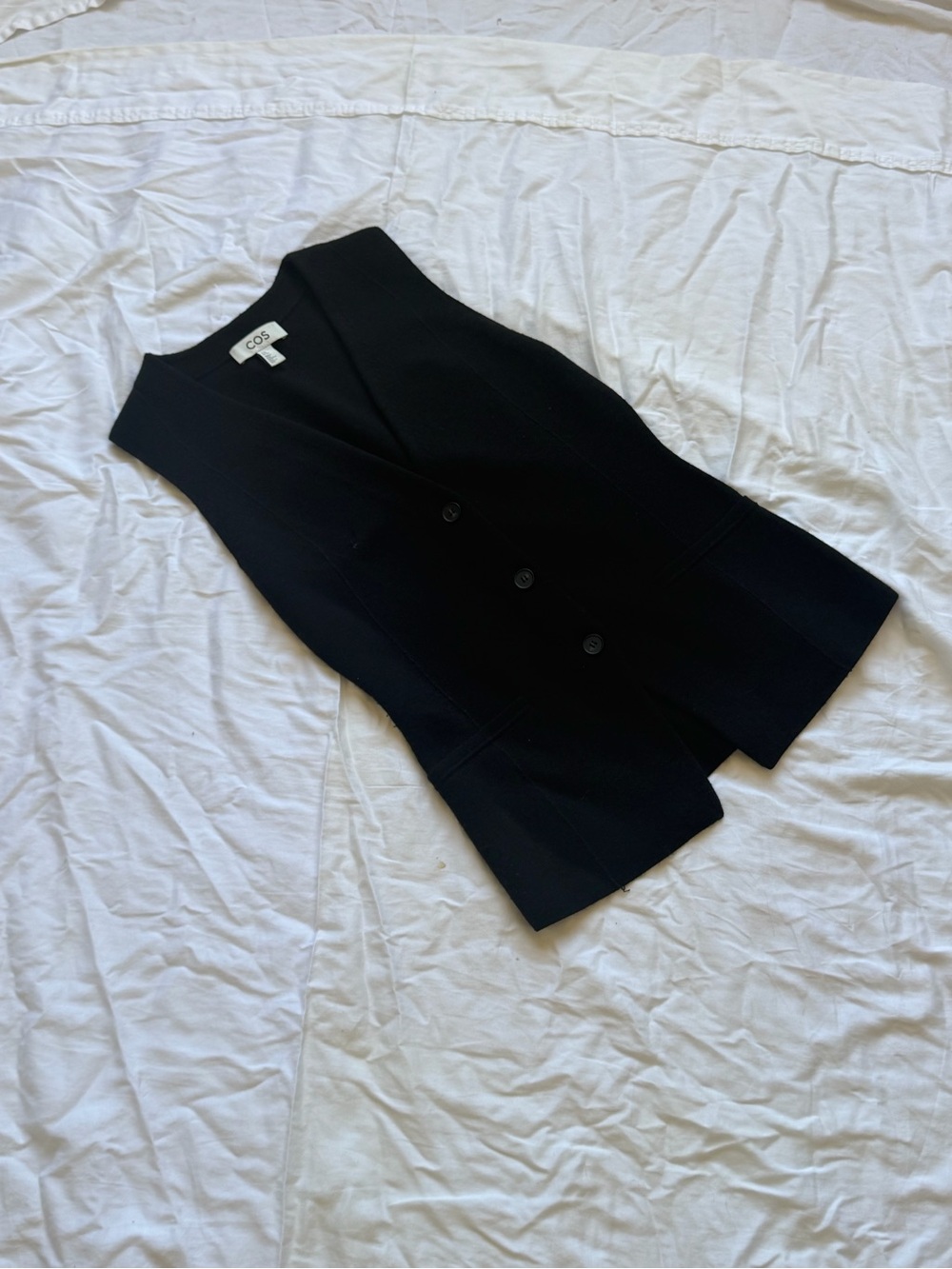 COS Black Double-Breasted Sleeveless Vest